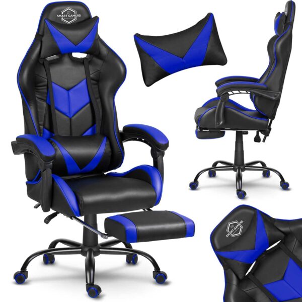 Fotel gamingowy czarno-niebieski