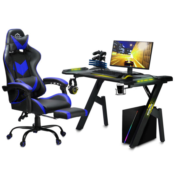 Fotel gamingowy czarno-niebieski